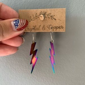 Thunderbolt Earrings (Handmade, NWT)